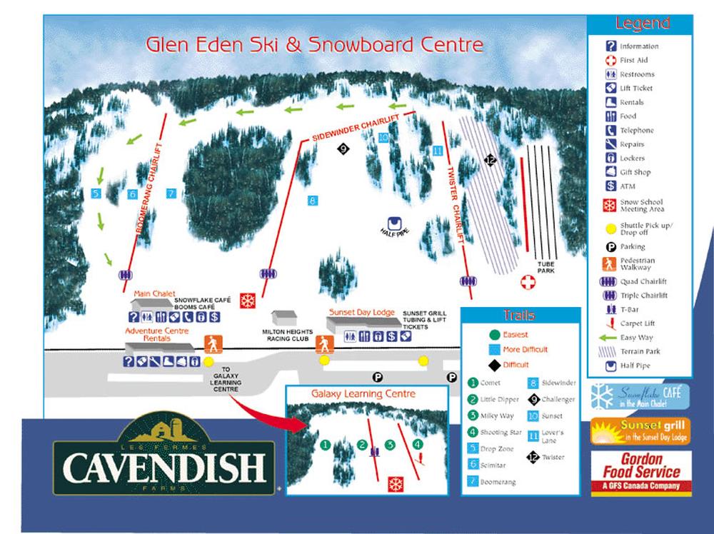 Glen Eden Ski Map Glen Eden Resort Guide - World Snowboard Guide