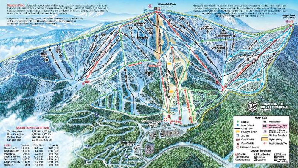 49 Degrees North Trail Map 49 Degrees North Mountain Resort Resort Guide - World Snowboard Guide