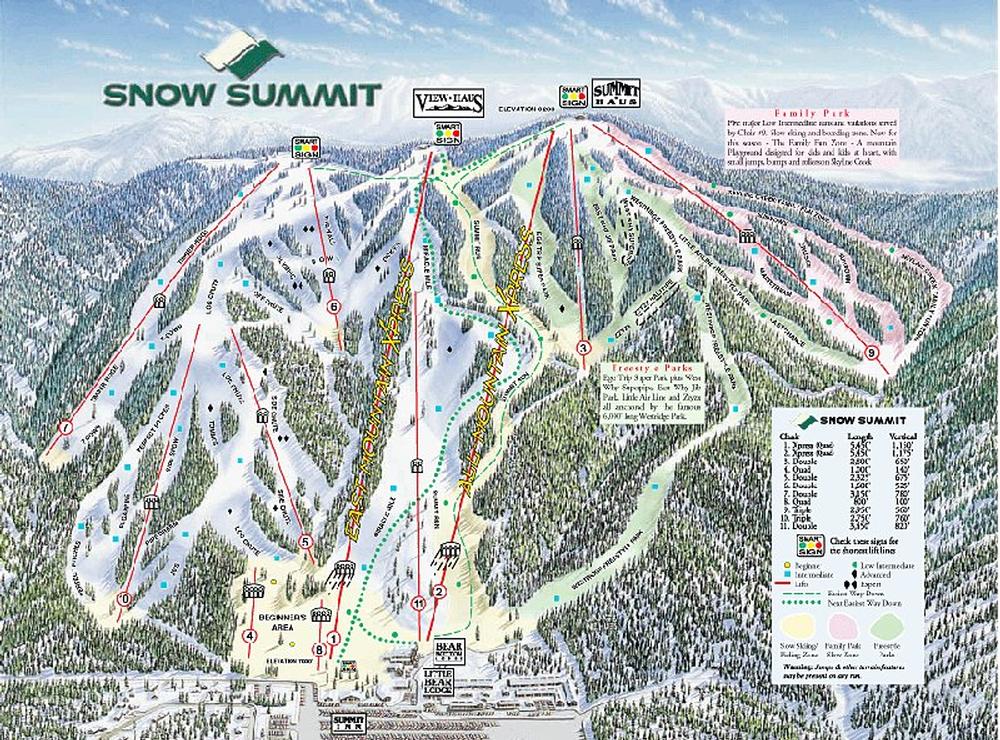 Snow Summit Resort Guide World Snowboard Guide