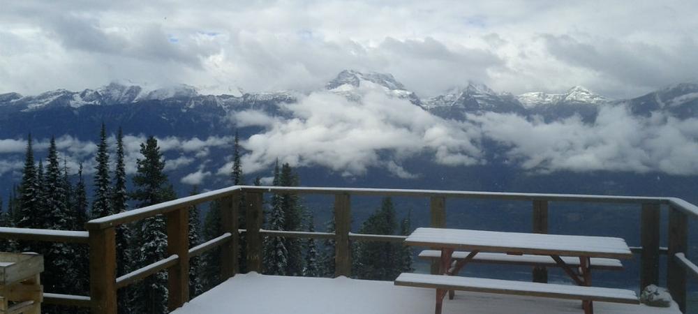 September 11, 2012 – Looking out from the deck at Mackenzie Outpost, top of the Revelation Gondola