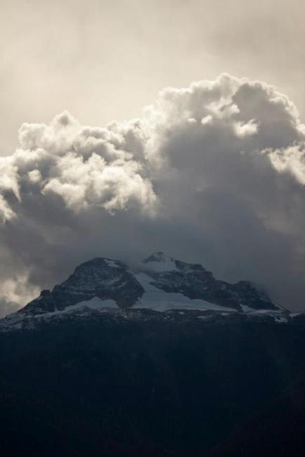 Sept 10, 2012 – Looking across the valley at the fresh snow on Mt. B