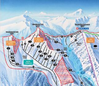 Kicking Horse Redemption Ridge Piste Map